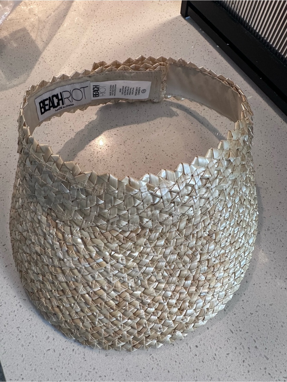 NEW Beach Riot Natural Straw Sun Visor One Size Beach Vacation Resort